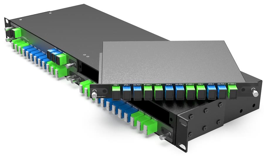 3CH WDM GPON XGS-PON And RF Video Plug-in LGX Box