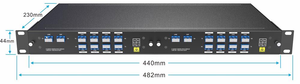 Dual Fiber 8CH O-BAND DWDM MUX DEMUX