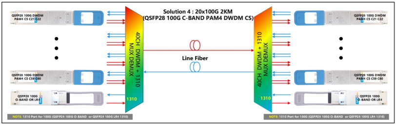 20×100G 2KM Dual‑Fiber 20×100G 2KM Dual‑Fiber