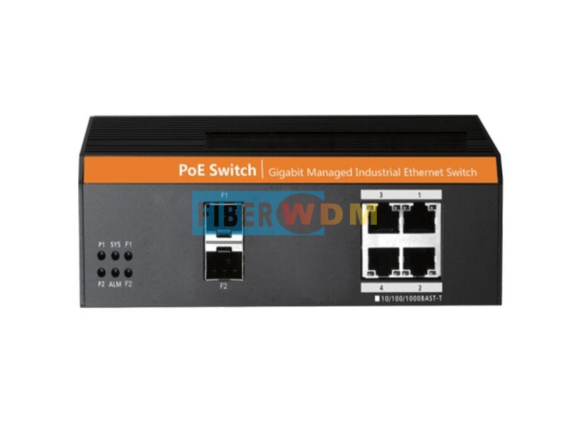 2-Optical 4-Electrical Ethernet Gigabit Interruptor Industrial FW104GS-2F
