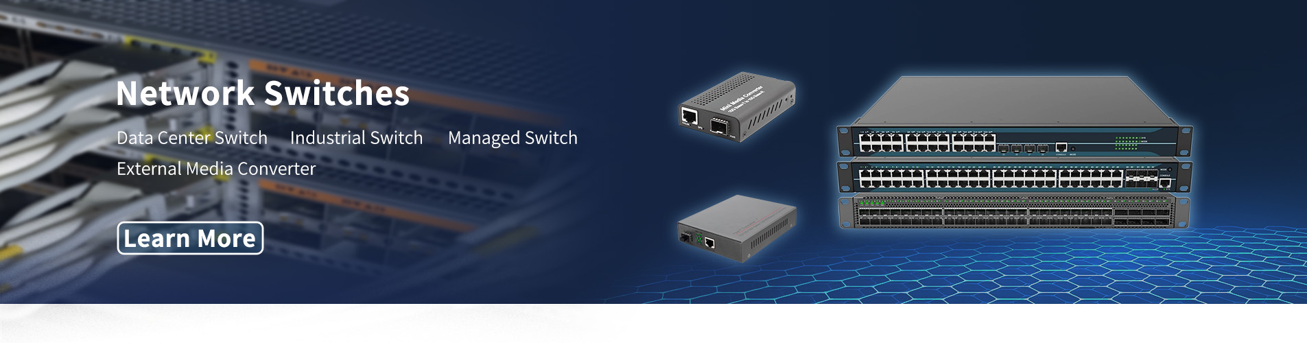 Conversor de mídia externo 10/100M 1 * RJ45 e 1 * switch de porta SFP